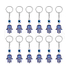 DICOSMETIC 12Pcs Hamsa Hand with Evil Eye Alloy Rhinestones Keychains KEYC-DC0001-25-8