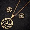 201 Stainless Steel Pendant Necklaces & Stud Earrings Sets FS-WGB00D6-05-1