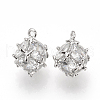 Brass Cubic Zirconia Charms X-ZIRC-T003-20P-2