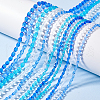AHADERMAKER 24Strands 12 Styles Transparent Faceted Glass Beads GLAA-GA0002-04-3