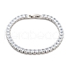 Brass Pave Clear Cubic Zirconia Square Link Bracelets BJEW-YWC0002-09P-1