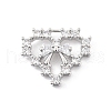 Brass Micro Pave Clear Cubic Zirconia Pendants KK-K371-29B-P-1