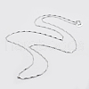 Anti-Tarnish Rhodium Plated 925 Sterling Silver Chain Necklaces STER-F039-45cm-08P-1