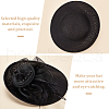 Linen Mini Hat Fascinator Base AJEW-WH0561-32A-4