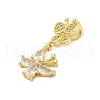 Butterfly Rack Plating Brass Micro Pave Cubic Zirconia Pendants KK-Z074-73G-2