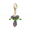 Glass & Acrylic & Shell Pearl Flower Pendant Decorations HJEW-MZ00209-05-2