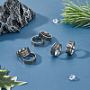 FIBLOOM 6Pcs 6 Style Retro Stainless Steel Finger Rings Set RJEW-FI0001-15-5