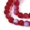 Frosted Transparent Glass Beads Strands GLAA-T032-T6mm-MBB20-3