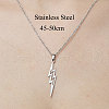 201 Stainless Steel Hollow Lightning Bolt Pendant Necklace NJEW-OY001-80-3