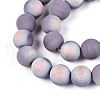 Frosted Opaque Glass Beads Strands GLAA-T032-P10mm-MBB07-3