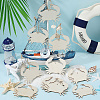Wood Crab Pendant Decorations HJEW-WH20016-03-4