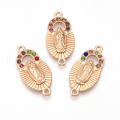 Alloy Rhinestone Connector Charms ALRI-T011-06-1