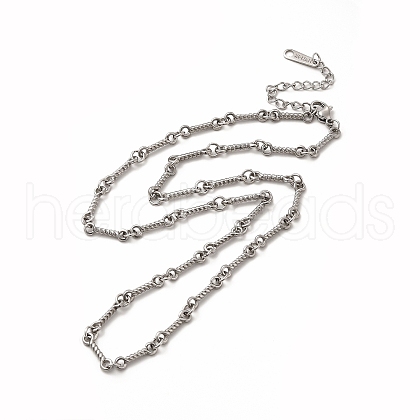 Non-Tarnish 304 Stainless Steel Twist Bar Link Chain Necklace for Women NJEW-E081-05P-1