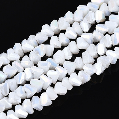Electroplate Opaque Glass Beads Strands GLAA-N022-4mm-03-1