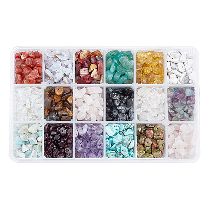 ARRICRAFT Natural & Synthetic Mixed Gemstone Chip Beads G-AR0001-19-1