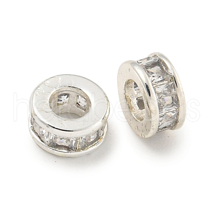 Brass Cubic Zirconia Spacer Beads KKB-L215-020S-1