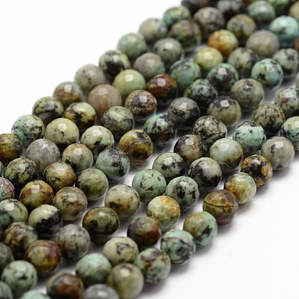 Natural African Turquoise(Jasper) Beads Strands G-D840-15-4mm-1