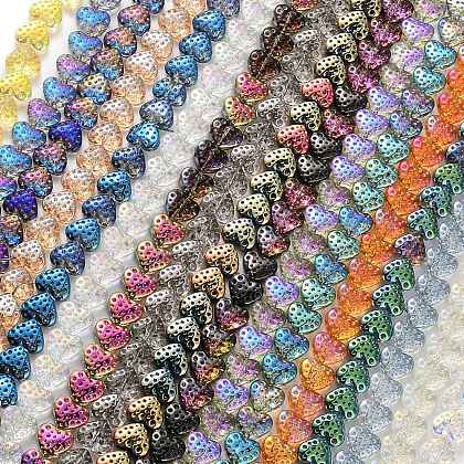 Electroplate Transparent Glass Beads Strands EGLA-R114-02A-M-1