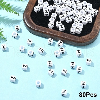 Acrylic Horizontal Hole Letter Beads OACR-YW0002-08Z-1