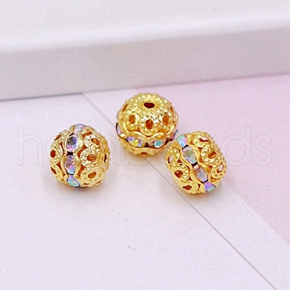 Alloy Rhinestone Beads CW-TAC0001-15A-09G-1