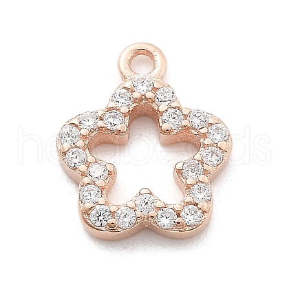 925 Sterling Silver Micro Pave Clear Cubic Zirconia Charms STER-A034-02B-RG-1