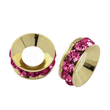 Brass Rhinestone Spacer Beads RB-A020-9mm-24LG-1