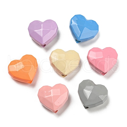 Opaque Baking Paint Acrylic Beads MACR-M031-02-1