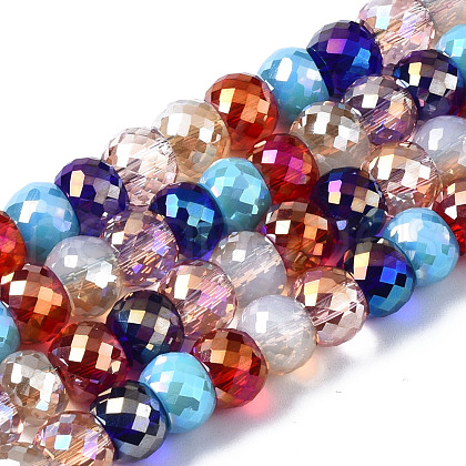 Electroplate Glass Beads Strands EGLA-Q125-006-1