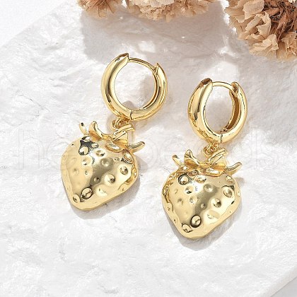 Brass Hoop Earrings Lead Free & Cadmium Free EJEW-R016-08G-02-1