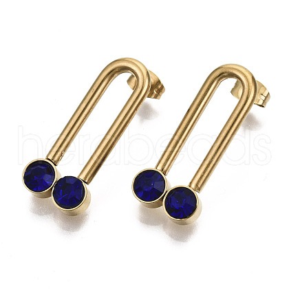 201 Stainless Steel Stud Earrings X-STAS-R115-27A-G-1