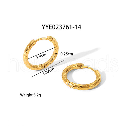 Stainless Steel Hammered Hoop Earrings KB6800-3-1