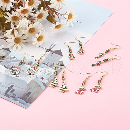 Brass Dangle Earrings EJEW-JE04511-S-1