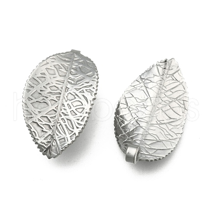 304 Stainless Steel Leaf Pendants STAS-S040-06P-1