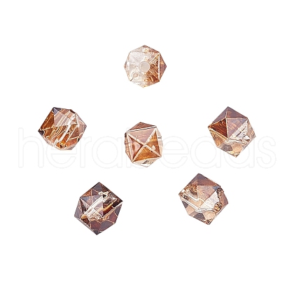 Two Tone Transparent Spray Painted Acrylic Bead X-ACRP-T005-26A-1