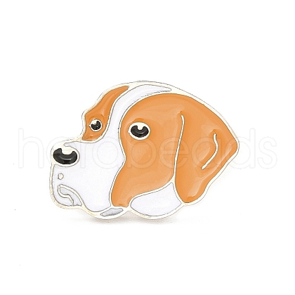 Dog Enamel Pin with Brass Butterfly Clutches JEWB-A006-02H-1