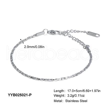 Minimalist Stainless Steel Chain Bracelets for Women OT8500-4-1