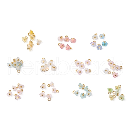 11Pcs Acrylic Flower Pendants PALLOY-JF03584-1