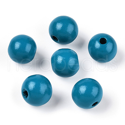 Ocean Themed Spray Painted Wood European Beads WOOD-CJC0018-02J-1