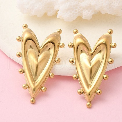 Ion Plating(IP) 304 Stainless Steel Stud Earrings for Women EJEW-M089-01G-1