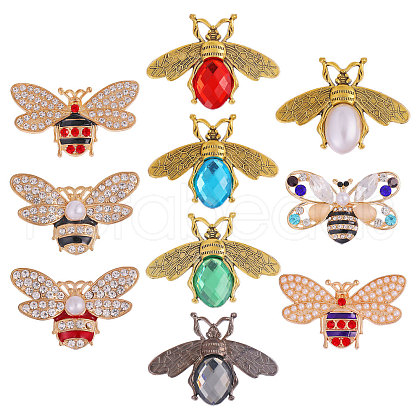 CHGCRAFT 10Pcs 10 Styles Alloy Cabochons FIND-CA0009-85-1