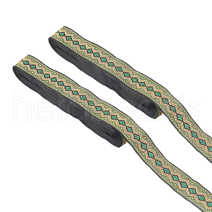 GOMAKERER 2 Rolls Ethnic Style Polyester Ribbon OCOR-GO0001-30B-1