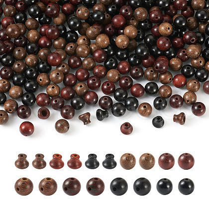 Kissitty 9 Styles Buddha Wood Beads WOOD-KS0001-19-1