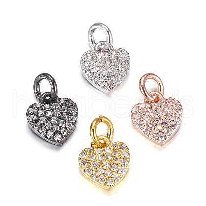 Brass Micro Pave Cubic Zirconia Charms ZIRC-P060-41-1