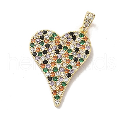 Brass Micro Pave Cubic Zirconia Pendants KK-H455-40G-1