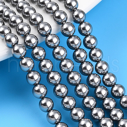 Baking Painted Pearlized Glass Pearl Bead Strands HY-N002-5mm-A01-1