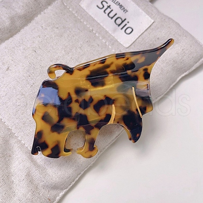 Leopard Cellulose Acetate(Resin) Claw Hair Clips PW-WGC37EA-01-1