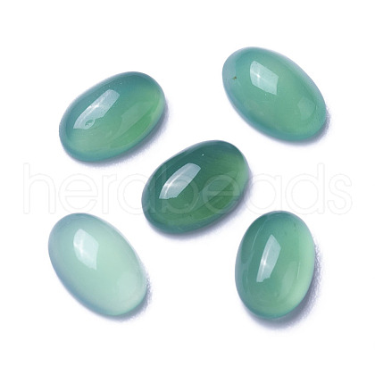 Natural Green Onyx Agate Cabochons G-F605E-12A-1