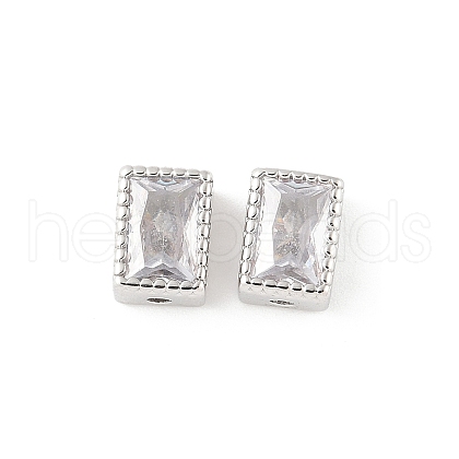 Rectangle Brass Glass Beads KK-Z101-01P-1