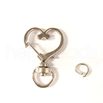 Heart Alloy Swivel Clasps X-PURS-PW0001-429P-1