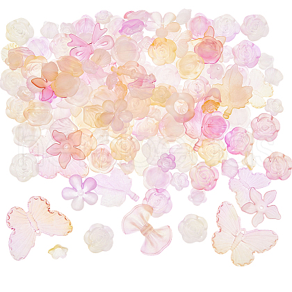 10Sets 200G Transparent Acrylic Frosted Beads FACR-HS0001-02B-1